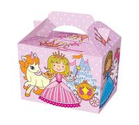 MustBeBonkers 250 x Kids Meal Party Boxes Cardboard Lunch Food Takeaway Box - Choose your Theme (Castle Princess)