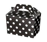 MustBeBonkers 5 Spotty Food Boxes - Fun Picnic Lunch Box - Wedding Favour/Baby Shower Party (Black)