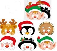 MustBeBonkers Cardboard Face Masks (Christmas, 12)