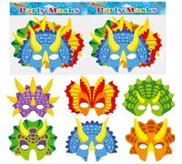 MustBeBonkers Cardboard Face Masks (Dinosaur, 12)