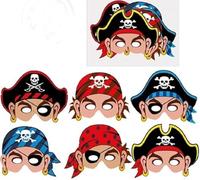 MustBeBonkers Cardboard Face Masks (Pirate, 12)