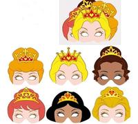 MustBeBonkers Cardboard Face Masks (Princess, 12)