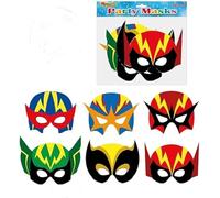 MustBeBonkers Cardboard Face Masks (Super Hero, 24)