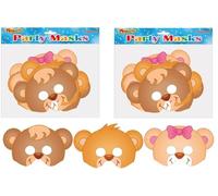 MustBeBonkers Cardboard Face Masks (Teddy Bear, 24)