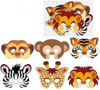 MustBeBonkers Cardboard Face Masks (Wild Animal, 12)
