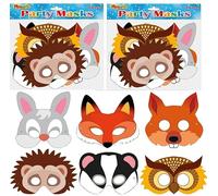 MustBeBonkers Cardboard Face Masks (Woodland, 12)