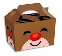 MustBeBonkers Childrens Kids Christmas Party Food Boxes (Reindeer, 10)