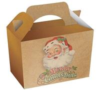 MustBeBonkers Childrens Kids Christmas Party Food Boxes (Traditional Santa, 10)