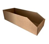 MustBeBonkers Corrugated Cardboard Storage Bins, Brown Kraft, Flat-Pack Assembly, Write-On Panels, Warehouse Shelf Organisation, Multiple Sizes - Recyclable (25, Medium B)
