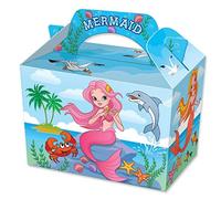 MustBeBonkers Girls Pink Mermaid Birthday Party Boxes - Childrens Fun Picnic Food Meal Box Plate (20 Boxes)
