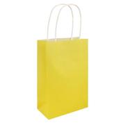 MustBeBonkers Paper Party Bag, Many Colours, 5 Senses Gift Bag with Handles, Coloured Paper Bag for Easter Egg Hunt, Birthday, Wedding, Halloween, Christmas, Celebrations. (Yellow, 12)