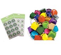 MustBeBonkers Plain Coloured Meal Box for Children/Kids - Perfect for Picnics, BBQs, and Birthday Parties - Fully Compostable, Biodegradable and Eco-Friendly - With Seal Stickers (Mix, 10 Packs)