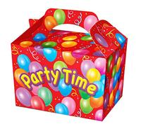 MustBeBonkers Red Balloon Party Time Celebration Food Box Birthday Plate Picnic Boxes (25 Boxes)