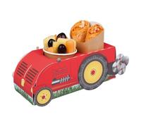 MustBeBonkers Red Farm Yard Tractors - Party Food Trays - Snack Lunch Meal Box Plate Tray - x5 Pack