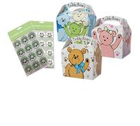 MustBeBonkers Teddy Bears Picnic Birthday Party Food Boxes - Childrens Birthday Party Picnic Loot Bag Plate Box Sticker Seals (10 Boxes)