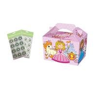 MustBeBonkers Unicorn & Princess Castle Food Boxes - Meal Favour Toy Loot Box - Birthday Party Plate (24 Boxes)