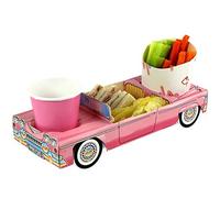 MustBeBonkers x10 Girls Pink Convertible Car - Party Meal Food Trays - Lunch Snack Box Plate Tray
