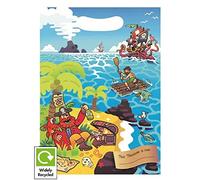 MustBeBonkers x30 BIRTHDAY PARTY BAGS - RECYCLABLE LOOT TREAT FAVOUR GOODY GIFT BAG (Pirate and Ship)
