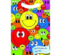 MustBeBonkers x30 BIRTHDAY PARTY GOODIE BAGS PLASTIC CELLO LOOT TREAT GIFT BAG (Happy Face)