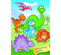 MustBeBonkers x30 BIRTHDAY PARTY GOODIE BAGS - RECYCLABLE PLASTIC CELLO LOOT TREAT GIFT BAG (Little Dinosaur)