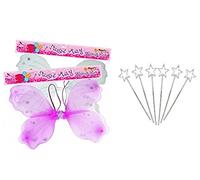 MustBeBonkers x5 Butterfly Fairy Glitter Wings & x5 Angel Wands