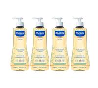 Mustela Cleansing Oil 500ml - Pack of 4 | Gentle Daily Body Wash for Dry & Eczema-Prone Skin | Nourishing Bath Oil for Babies, Children & Adults | Tear-Free, Hypoallergenic, Dermatologist Tested