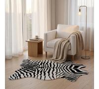 MustMat Cute Zebra Printed Artificial Carpet Animal Printed Rug Perfect For Office/Room/Under Tables/Smaller Area 6'6''×7'7''