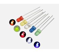 Mustpoint 500Pcs 3mm LED Light 5 Color Mixed DIY Assortment Diodes Kit Light-Emitting Box （Green Yellow red Blue White）