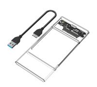 Mustpoint Portable 2.5 Inch SATA SSD Hard Drive Disk Enclosure USB3.0 to SATA2.5 External HDD Plastic Case Transparent