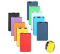 MustuVerve 10Pack A7 Pocket Notebook, Small Spiral Notebook Pocket Size Mini Memo PadLined Bulk Notepads with Colorful Covers for Office School Taking Journaling(7.6 * 12.6cm)