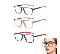 MustuVerve 3 Pack Reading Glasses, 1.5 Blue Light Blocking Glasses Spring Hinge Readers Anti Eye Strain Comfortable Flexible Computer Glasses Sports Glasses Fashion Square Frame for Men and Women