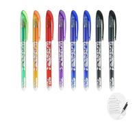 MustuVerve 8Pcs Erasable Pens, Rub Out Pens With Rubbers 0.5mm Erasable Friction with Rubbers on the End School Gifts set Rub Out Stationery for Students and Teacher Back to School Supplies 6 Colors