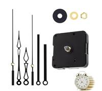 MustuVerve Clock Movement Mechanism, Quartz Wall Clock Motor Replacement Parts DIY Silent Battery Wall Movement Part Repair Kit with Two Black Kits Long Spade Hands for Dial More than 25cm Repair