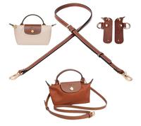 MustuVerve Mini Bag Strap, Brown Leather Strap Punch Free Adjustable Buckle Design Compatible Mini Bag Backpack Crossbody Replacement Lightweight Perfect for Women Work Travel School 1.2cm 37-49 Inch
