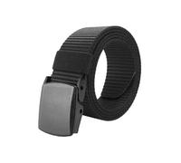 MustuVerve Nylon Canvas Belt, Adjustable Work Belts for Men Woven Fabric Duty Nylon Web No Metal Buckle Fast Pass Through the Airport Security Suitable No Holes Trim for Work and Travel Black 130cm