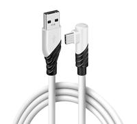 MustuVerve VR Link Cable, 5Meter USB 3.0 to USB-C 90 Degree Type-C Charging Link Cable 5Gbps High Speed PC Data Transfer Compatible With Oculus Quest 1/2 VR Headset Gaming White