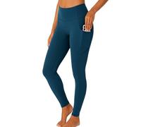 Mustwearit Seamless High Waist V Back Leggings for Women with Side Pockets Squat Proof Non See Through 4 Way Stretch Gym Yoga Pants Workout Running Tummy Control Activewear Teal