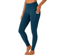 Mustwearit Seamless High Waist V Back Leggings for Women with Side Pockets Squat Proof Non See Through 4 Way Stretch Gym Yoga Pants Workout Running Tummy Control Activewear Teal