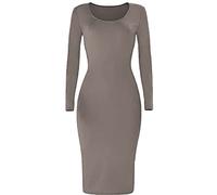 Mustwearit Women's Long Sleeve Dress Ladies midi Bodycon Dress UK Size 8 10 12 14 16 18 20 22 24 26.