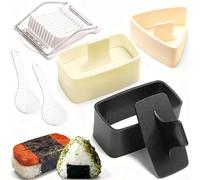 Musubi Mold Kit, Musubi Press Molds with Musubi Maker, Triangle Onigiri Mold, Rice Paddle, Luncheon Meat Slicer for SPAM