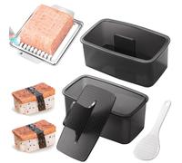 Musubi Press Mold Kit, 2 Pack Clear Musubi Maker with Stainless Steel 304 Luncheon Meat Slicer for SPAM