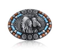 MUSVIKY Vintage Indian Elements Turquoise Belt Buckle Western Buckles for Women Ladies Cowgirls, #5 - Turquoise, Medium