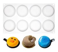 musykrafties 8 Cavities Curved Round Stone Mousse Cake Silicone Mould Tray per Cavity 2.4x2.4x1.1inch