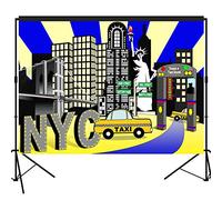 musykrafties New York Times Square Party Backdrop Large Banner Decoration Dessert Table Photography Background Photobooth Prop 7x5 feet
