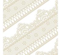 Musykrafties Ready to Use Edible Cake Lace Lattice with Small Daisy Ivory White 14-inch 20-piece Set