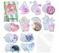 musykrafties Resin Shaker Moulds Set Keychain Charms Pendant Jewellery Making Supplies 11 Trays with 5 Seal Films