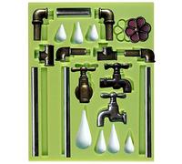 Musykrafties Steampunk Style Plumbing Pipe and Faucet Fondant Silicone Mould Cake Decoration, Clay Crafting