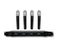 MUSYSIC 4-Channel Professional VHF Handheld Wireless Microphone System Metal Receiver, Long Range for Church, Wedding, Party, Meeting, Party, Karaoke