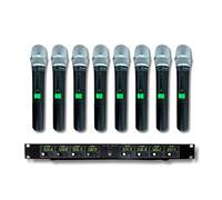 MUSYSIC Wireless Mic -8-Channel Wireless UHF Microphone System | 300ft Range Wireless -Podcast Equipment Dynamic Handheld Mics for Party/Church/Conference/Speech| Mics, Microphone Frequency 1
