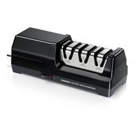 MusyVocay Electric Knife Sharpener with 100% Diamond, Professional 3-Stage 20 Degree Kitchen Knife Sharpener with Precision Angle Guide for Rough Sharpening, Repair (Black)